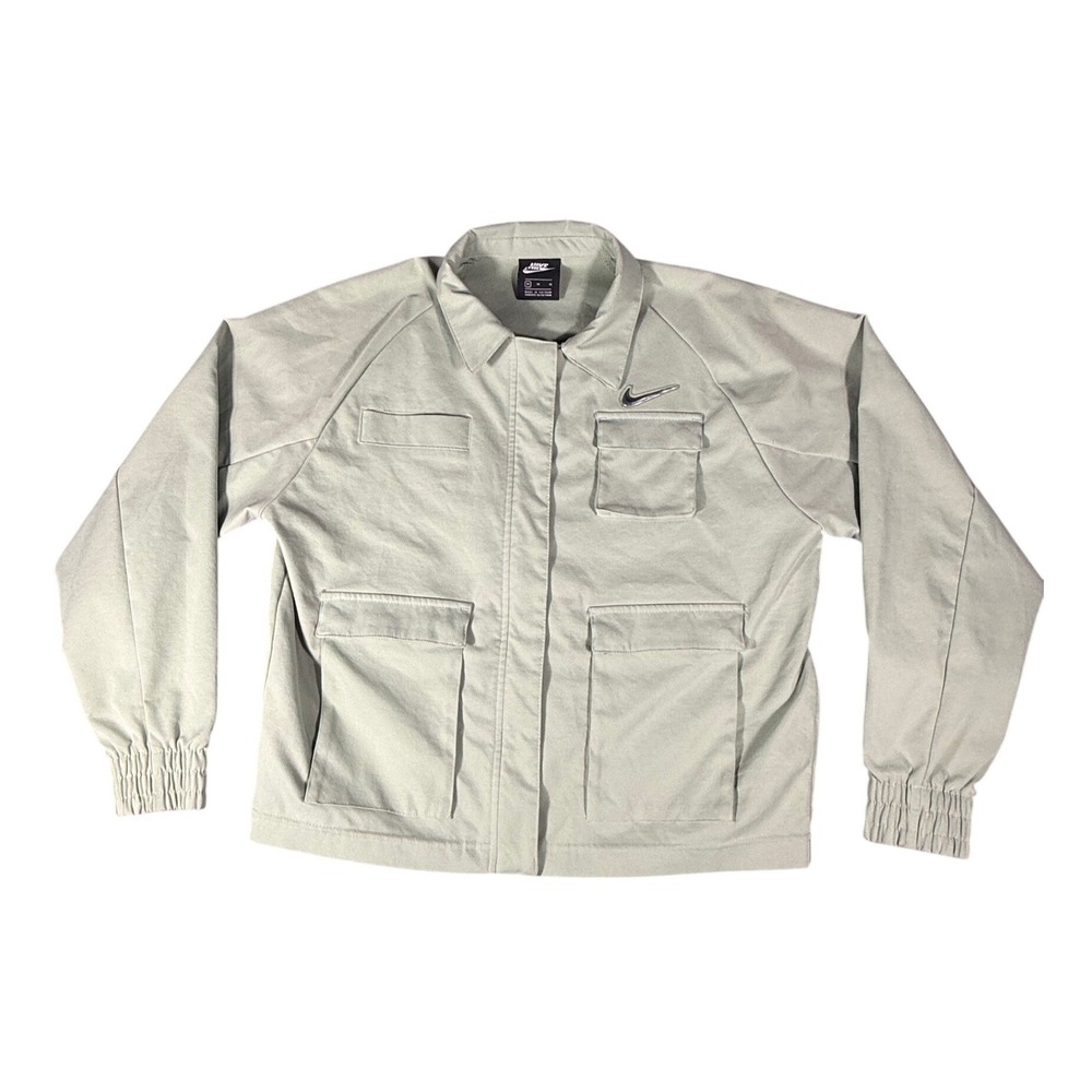 Nike Sportswear Utility Oversized Jacket Sage Green Metallic Swoosh Medium